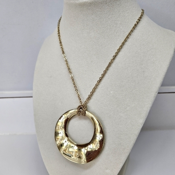 Chico's Gold-Tone Large Medallion Chain Statement Necklace - Picture 1 of 6